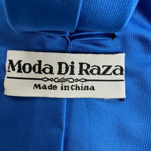 Moda Di Raza Blue Microfiber Necktie - Picture 6 of 6